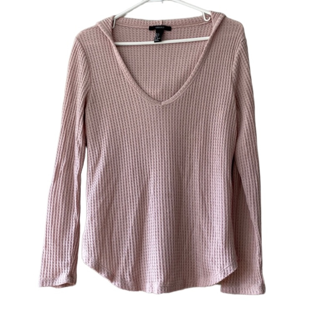 Forever 21 Waffle Knit Lightweight Hoodie